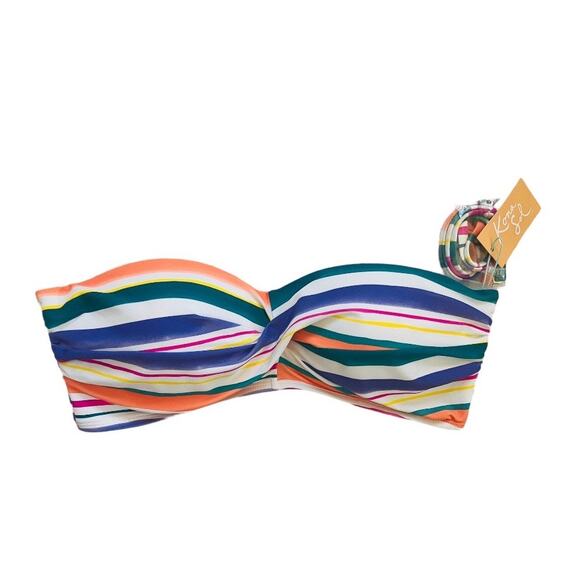 New Kona Sol Multi Color Strapless Halter Bikini Top Size Large - Picture 2 of 7